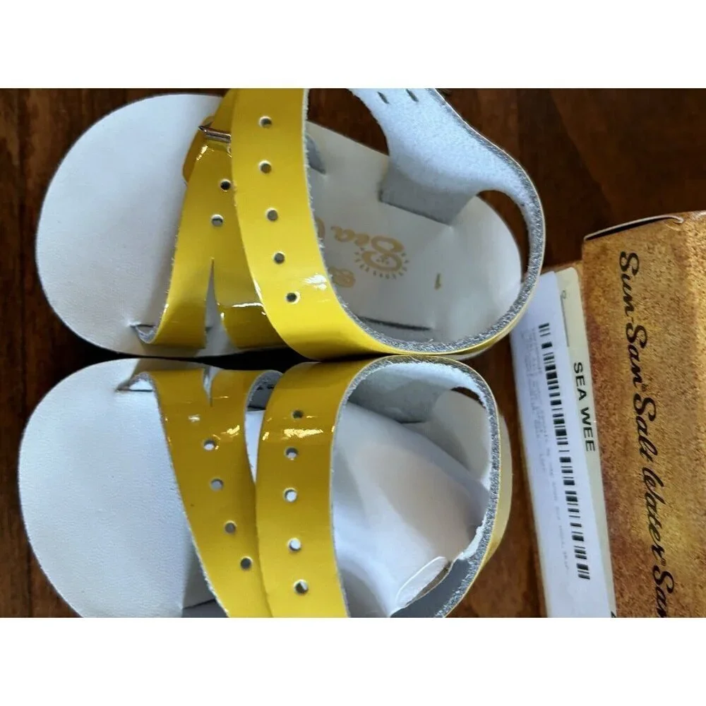 Salt Water Sandals Infant‎ Toddler Size 1 Hoy Shoe Sea Wee Shiny Yellow NEW